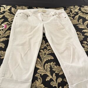 Department of peace White Denim cuffed ankle, Capri Jeans